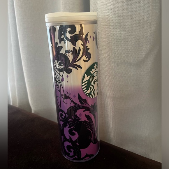 Starbucks glow in the dark skinny tumbler spider web cup color changing 16 oz - Picture 5 of 8
